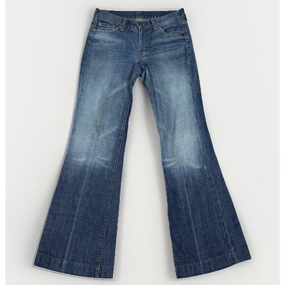 For All Mankind Jeans Blue Denim Pant Dojo Flare Boot Low Rise
